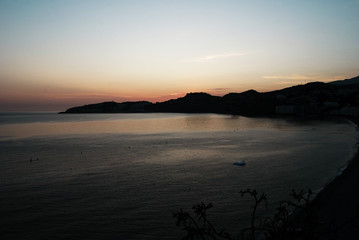 Sunset at the tropical coast of Andalucia, España.
