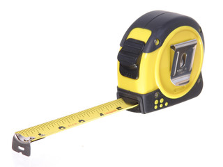 Retractable Tape Measure, Isolated on white ground