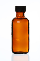 Isolated Generic Brown Glass Bottle, Against White