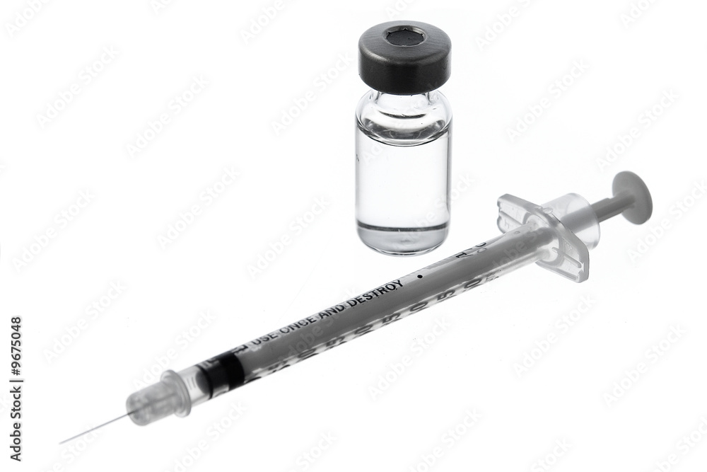 Wall mural one vial with hypodermic needle