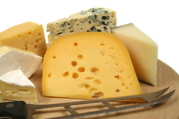 Variety of cheese: camembert and others.