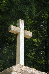 Cross Statue, with green background
