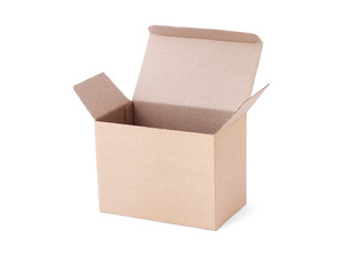 Empty carton box on white background