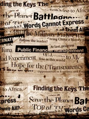 Foto auf Acrylglas Zeitungen Neue Papierschlagzeilen mit altem Papierhintergrund