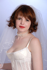 retro bride in vintage corset