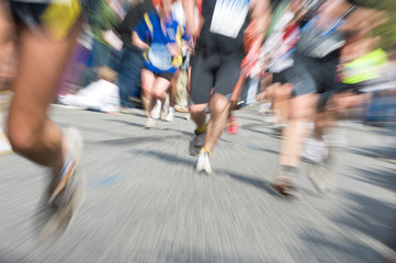 Marathon racer. Blur from the original shot