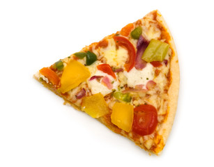slice pizza on white background