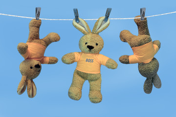 Toys on a linen cord