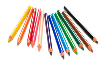 Beautiful color pencils on a white background