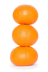 three mandarins isolated on white