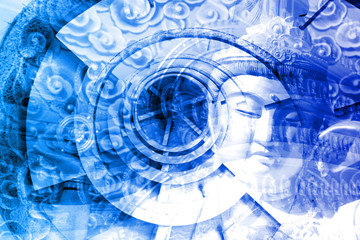 Collage of Asia Culture Abstract Background Wallpaper