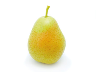 Yellow pear isolated on the white background
