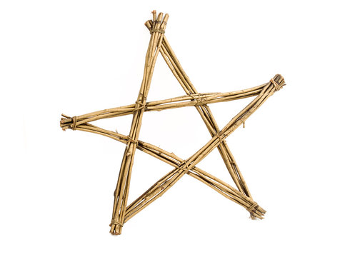 Gold star made from twigs