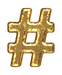 Golden font. Symbol sharp.