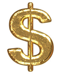 Golden font. Dollar sign.