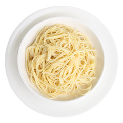 Freshly cooked spaghetti in a pasta dish