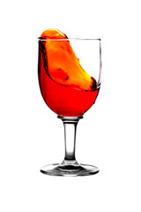 Wave red wine in glass