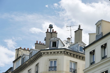 Fototapeta na wymiar Strych na poddaszu, dachy Paris; Francja.
