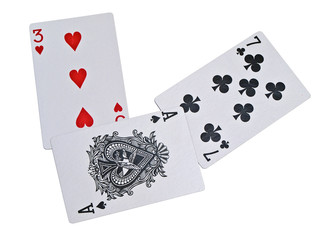 Isolated playing cards
