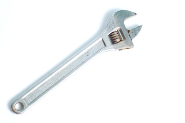 Wrench on a white