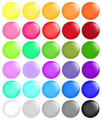 Big set of round buttons