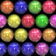 Glassy 3D balls isolated over black