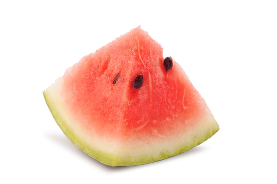 isolated triangle slice of water melon on white background