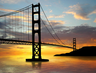 Golden Gate Bridge over sunset - 9699465