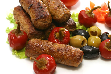 kebab rolls with olives pepper