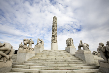 Fototapeta premium Oslo rock statue park in Norway