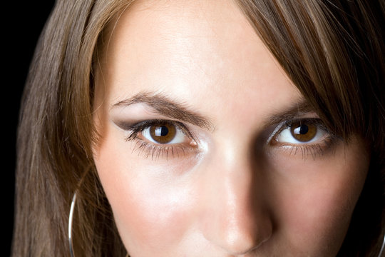 Eyes of the young beauty woman