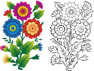 Tuinposter Flower illustrations © Springoz