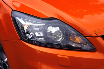 Car Lights with Raindrops