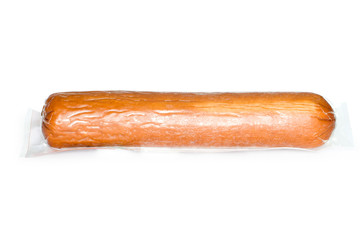wurst in the packing isolated on white