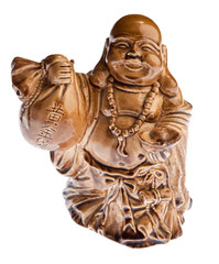 Buddha netsuke, isolated, on white background