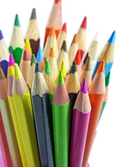 Fototapeta premium color pencils on white