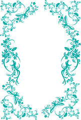 cadre floral turquoise