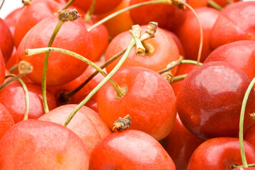 Fresh appetizing sweet cherry on a white background