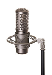 .studio microphone on white.