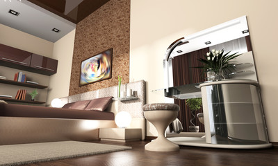 Modern interior of a bedroom