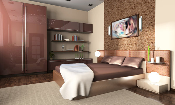 Modern interior of a bedroom