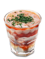 Vegetables Healthy Cocktail from Tomato Fresh, Sour Cream