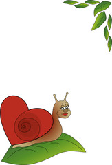 snail with heart