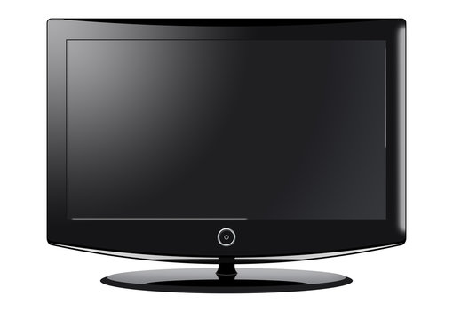 A computer illustration of a black widescreen TV.