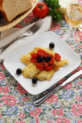 Filetti di sogliola con pomodori e olive - Secondi di pesce