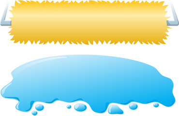 Roller brush washing machine and water splash car wash banners