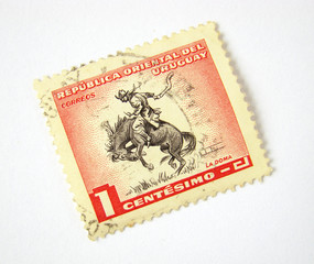 Uruguay Postage Stamp on white background