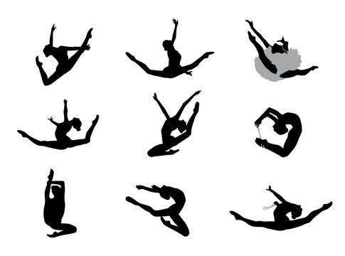 Gymnastique Rythmique Sauts Vectoriel