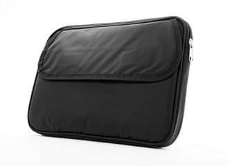 Black soft bag isolated on white
