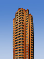 new modern building at blue sky background